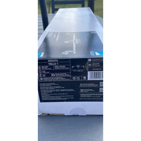 Eglo LED 3 Light Fixed Rail Ceiling Fixture 27” New - Picture 5 of 5